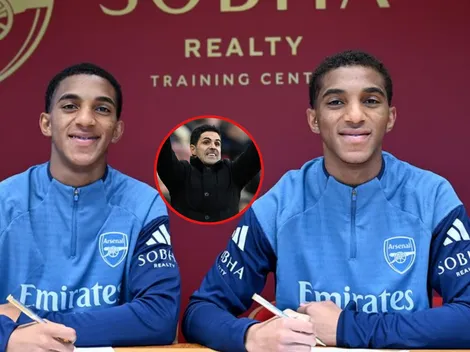 Así fue como Piero Hincapié y Mikel Arteta recibieron a los hermanos Quintero en Arsenal