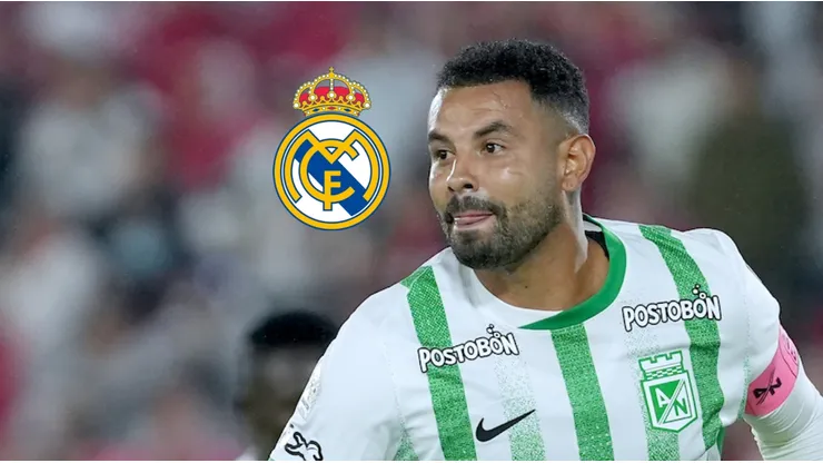 El escudo de Real Madrid y Edwin Cardona.