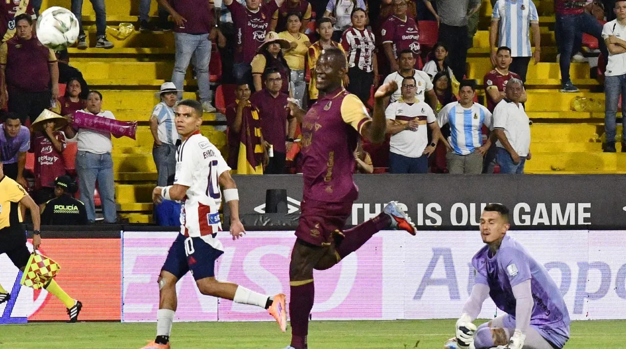 El gol de Enamorado ante Tolima en la final de vuelta. (Foto: Vizzor Image)