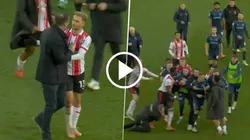 Frank Lampard, entrenador del Coventry City, fue increpado por los jugadores del Southampton al celebrar el empate.