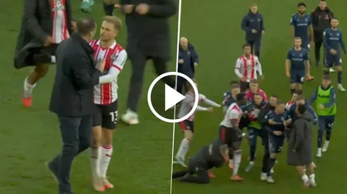 Frank Lampard, entrenador del Coventry City, fue increpado por los jugadores del Southampton al celebrar el empate.