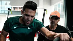 Radamel Falcao entrenando con César Murillo.