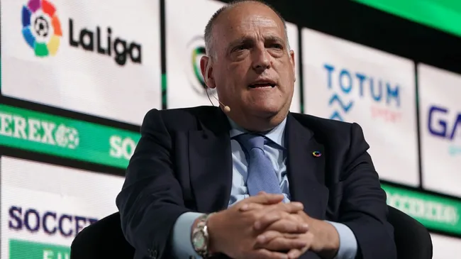 Javier Tebas, presidente de LaLiga y gran promotor del modelo económico del torneo: GETTY