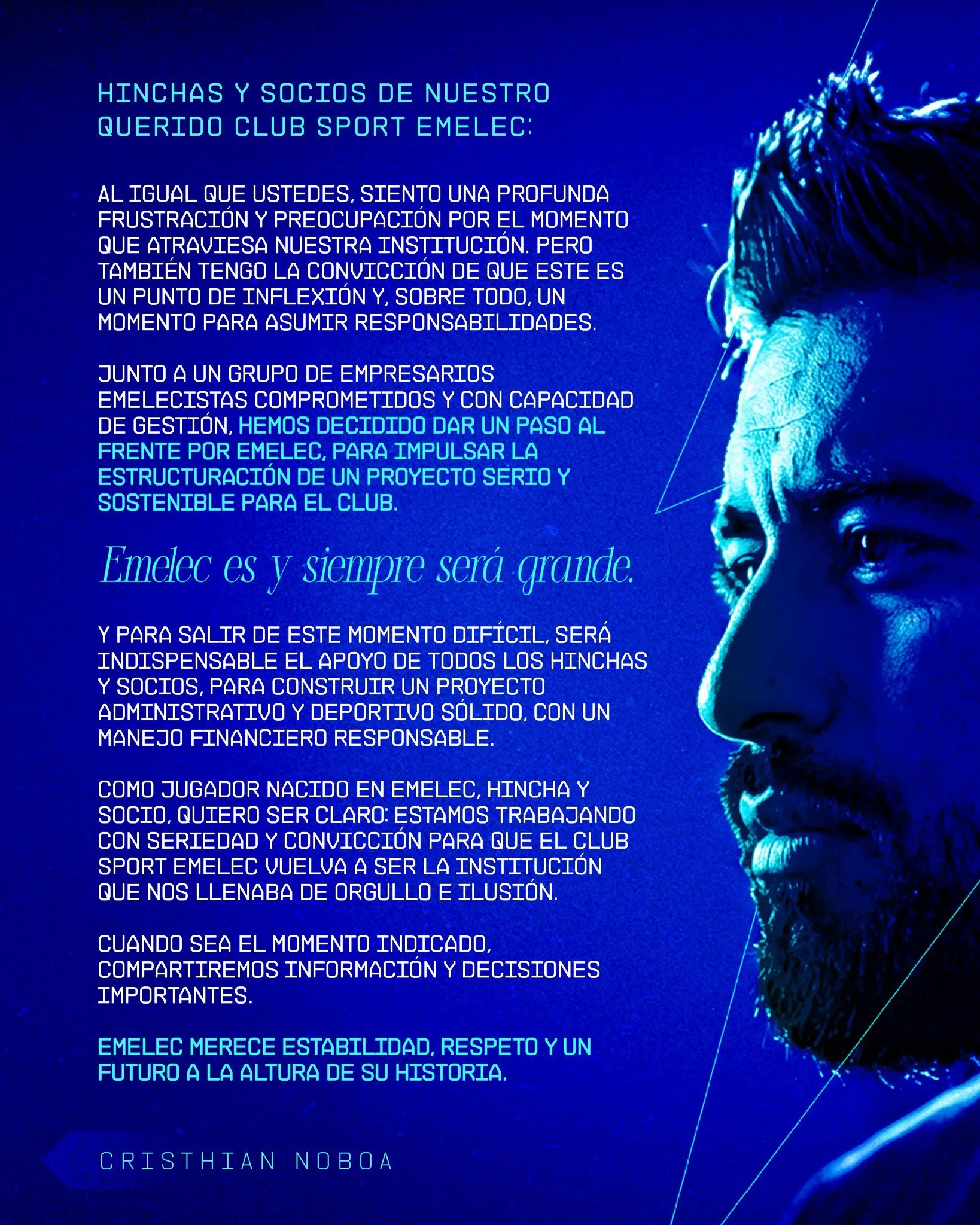 Carta de Noboa adelantando su candidatura