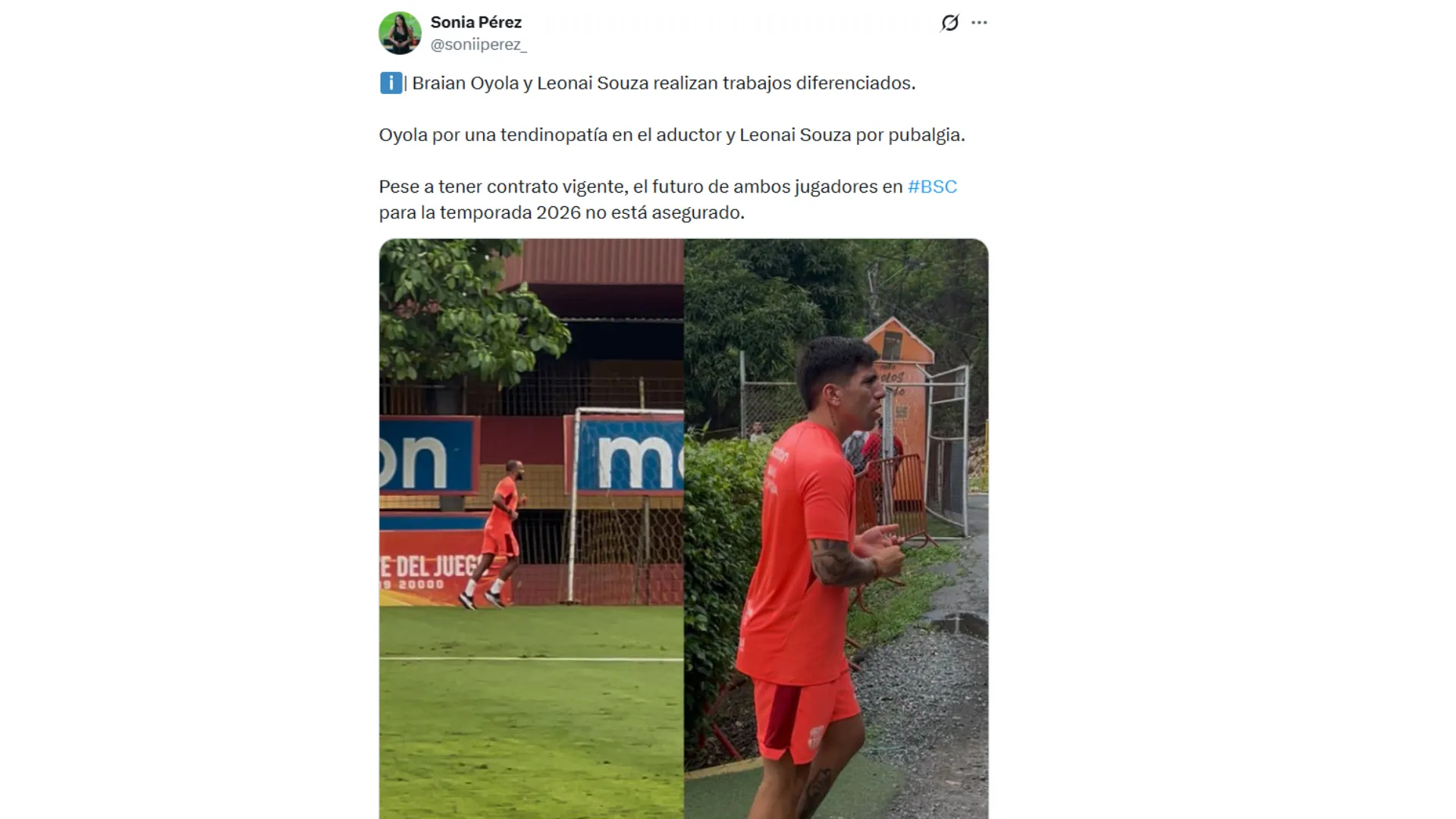 Brian Oyola sigue entrenando con Barcelona SC. (Captura de pantalla)