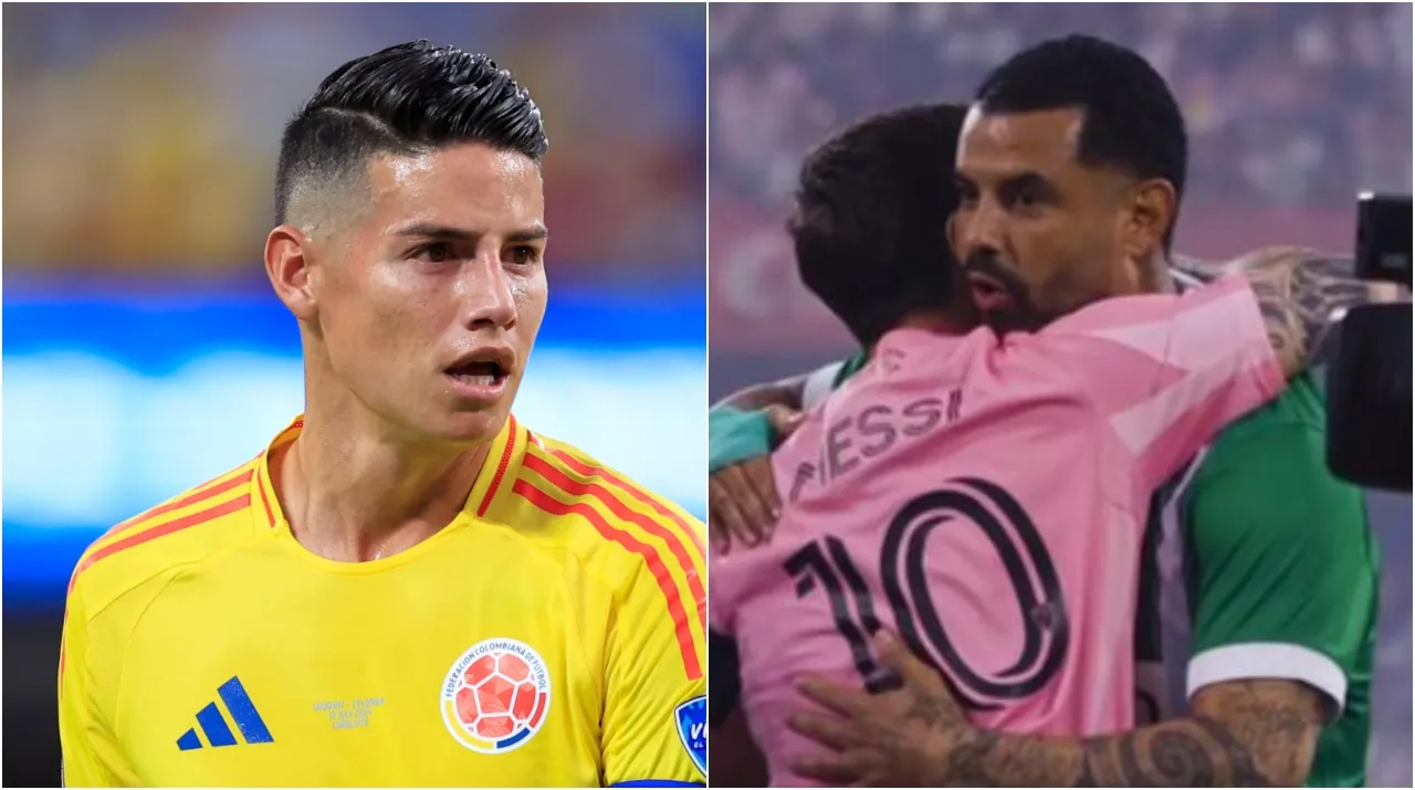 James Rodríguez Lionel Messi y Edwin Cardona. (Foto: Getty Images e Instagram / @nacionaloficial)