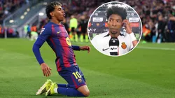 Johan Mojica celebró haberle ganado el duelo a Lamine Yamal en la derrota por 3 a 0 de su equipo Mallorca ante Barcelona.