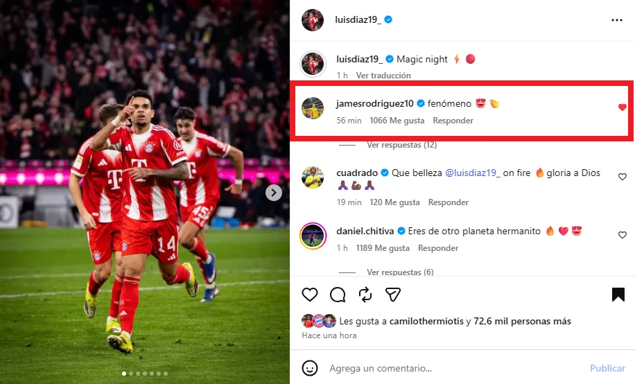 Apodo de James a Luis Díaz