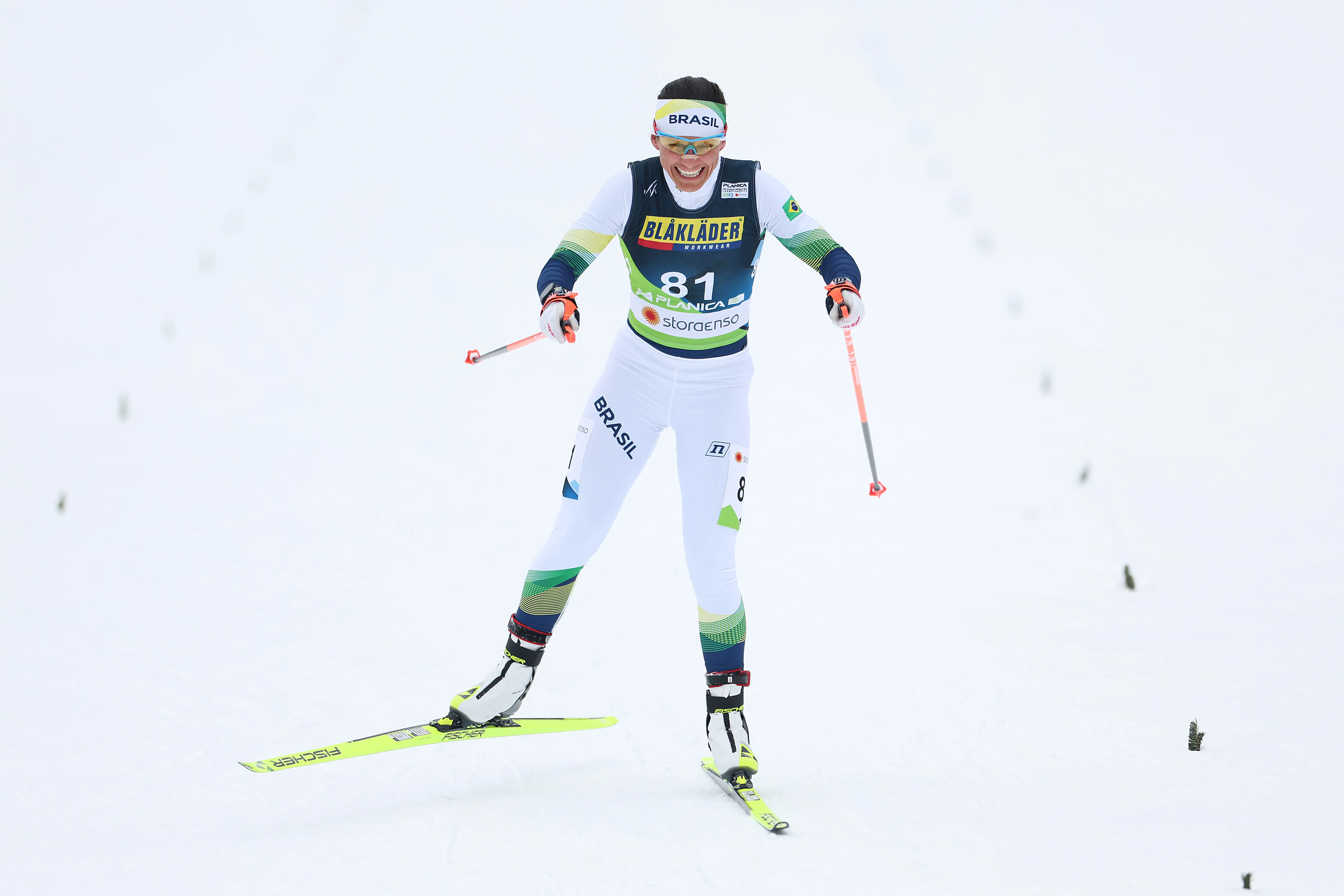 Bruna, durante una competencia en Eslovenia en 2023, ya después de su accidente (Getty).