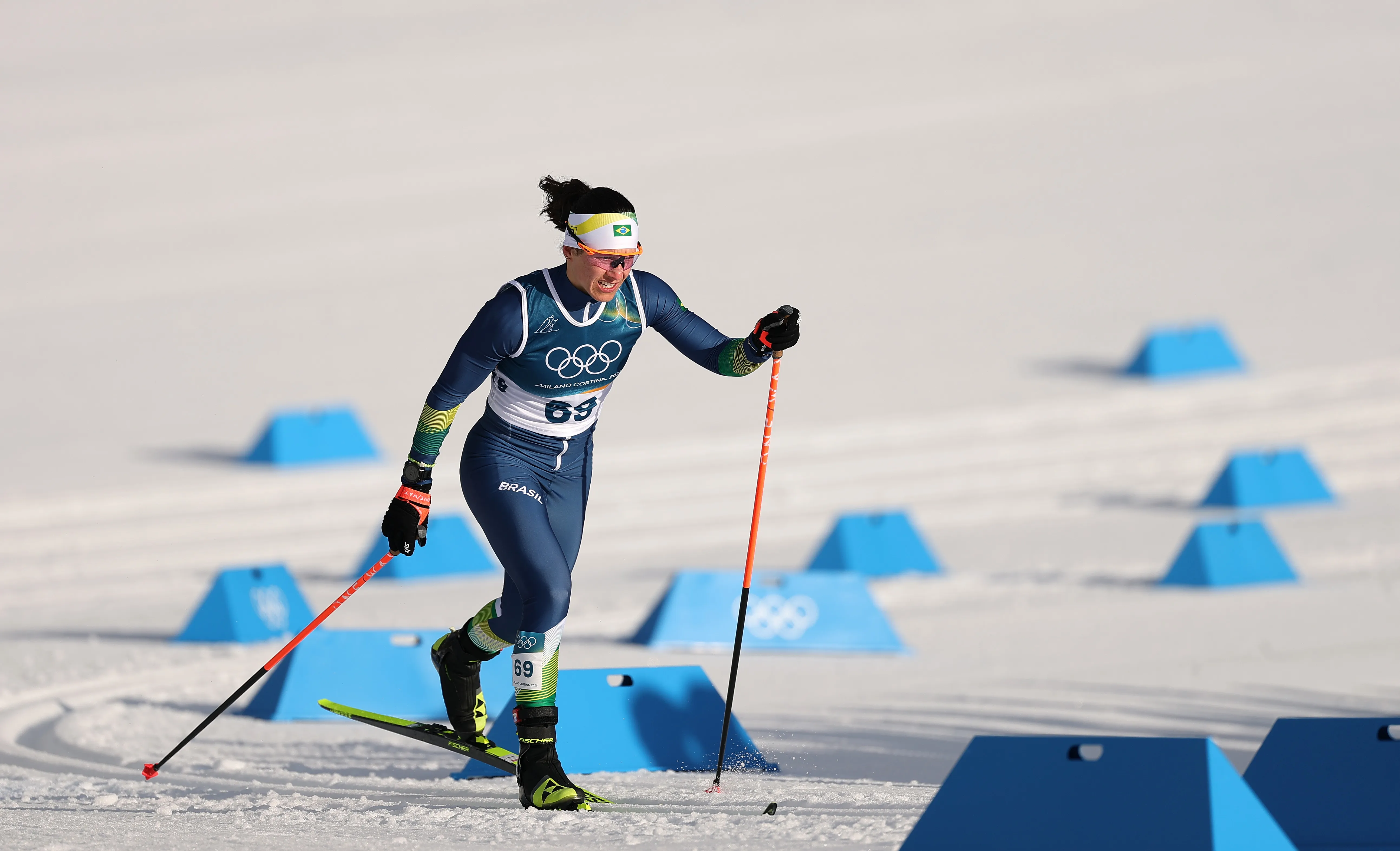 Moura participó de la prueba de esquí Cross-Country en Milán-Cortina (Getty).