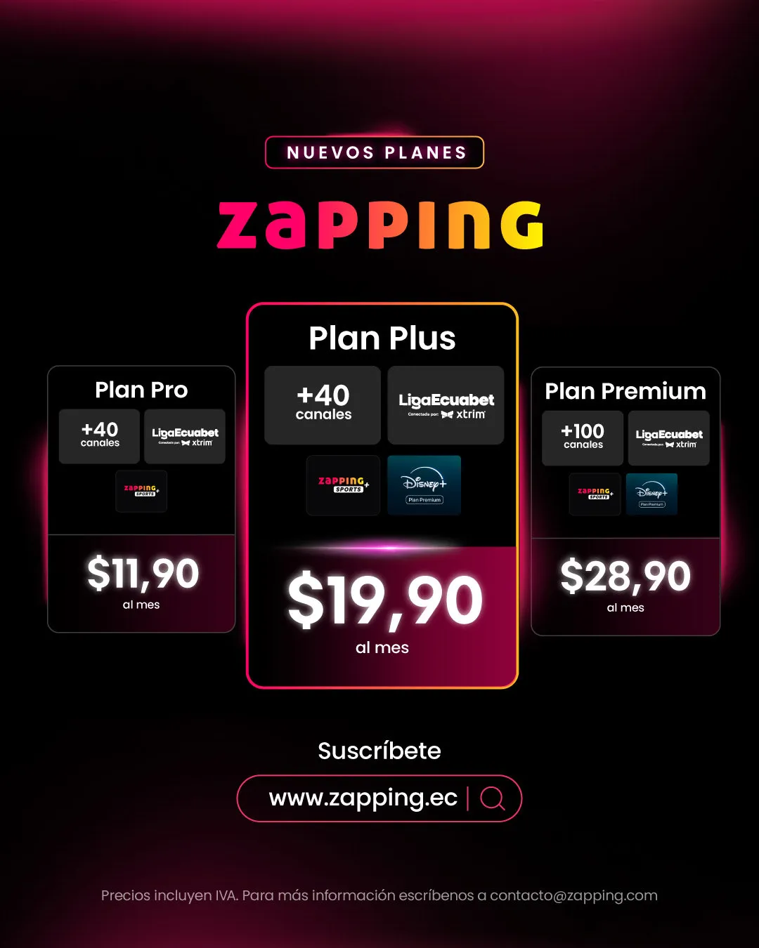 Los nuevos planes para ver la LigaPro 2026. (Foto: @zapping_ecu)