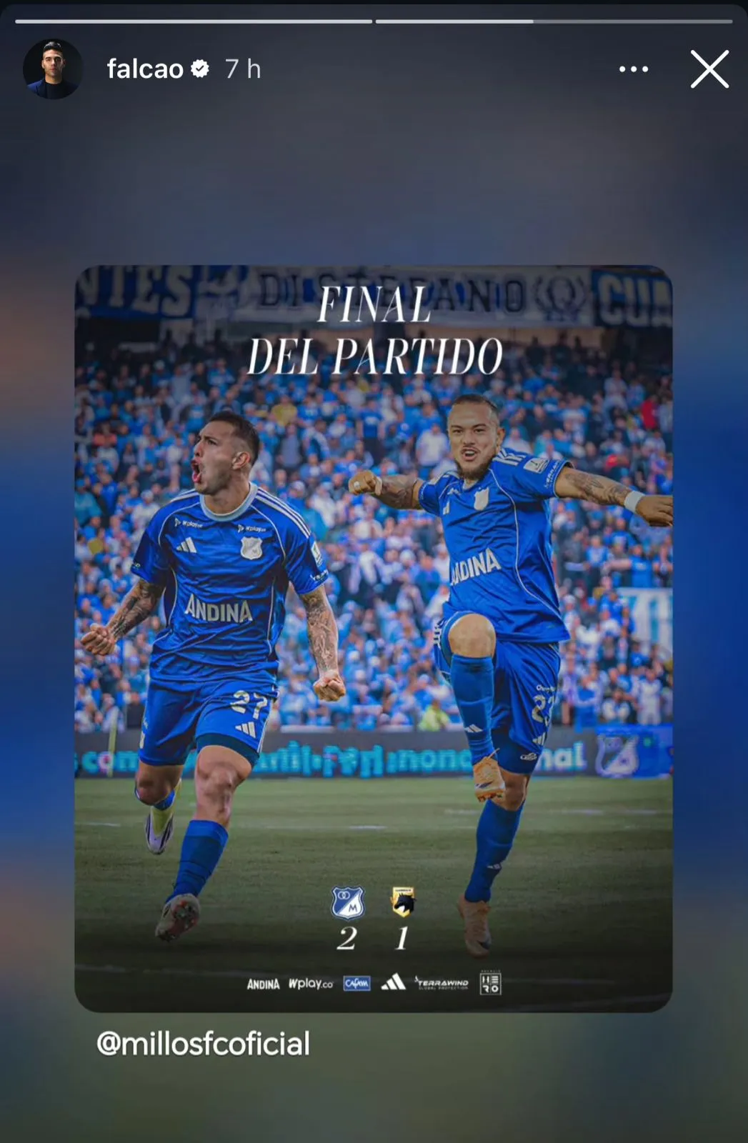 Primera publicación de Falcao tras lesión. (Foto: Instagram / @falcao)