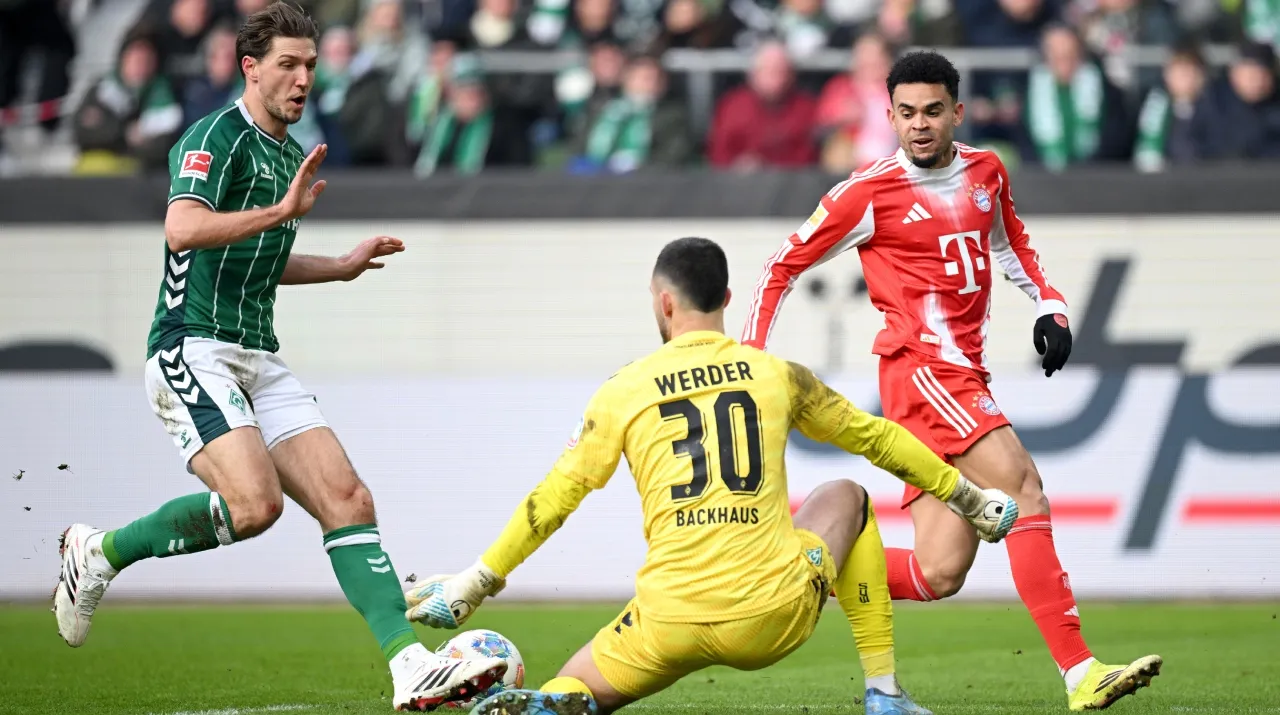 Luis Díaz en Werder Bremen vs Bayern Múnich. (Foto: Getty Images)