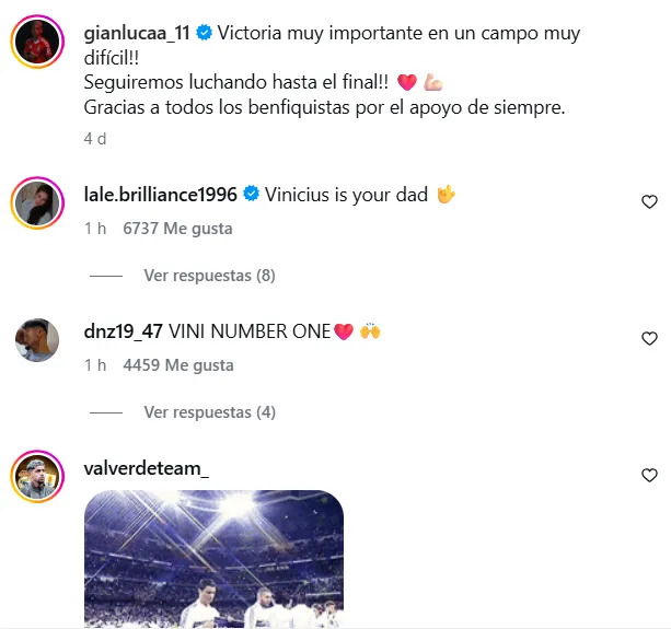Los comentarios de los hinchas contra Prestianni. (Captura de pantalla)