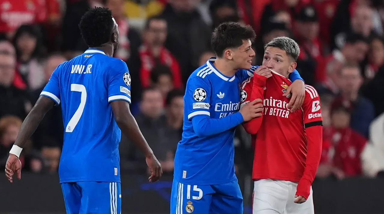 El momento en el que Prestianni habría insultado a Vinicius Jr. (Foto: Getty Images)