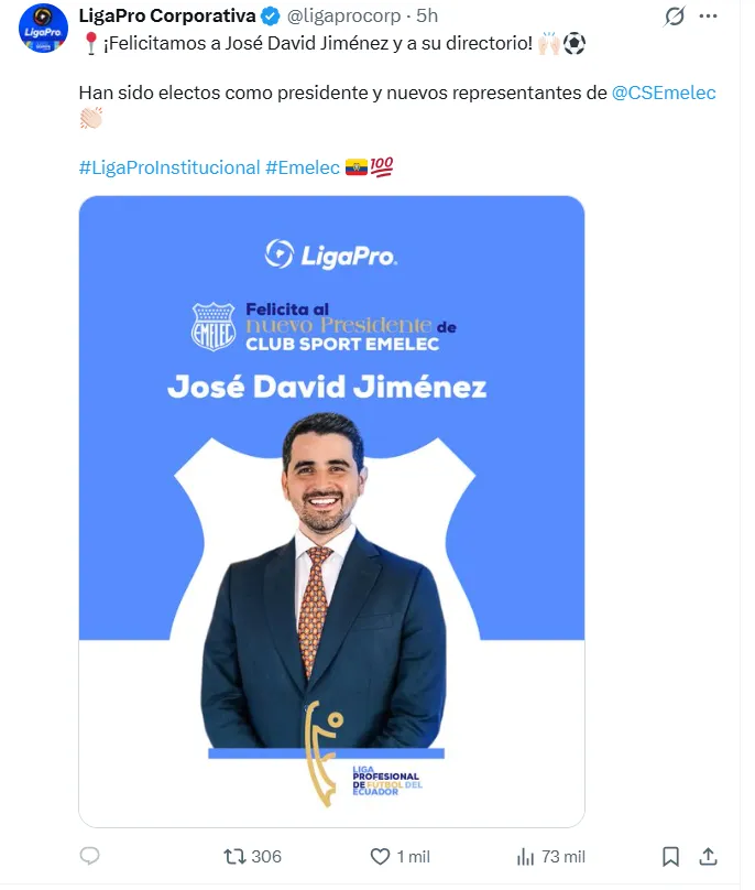 Emelec tiene nuevo presidente. (Captura de pantalla)