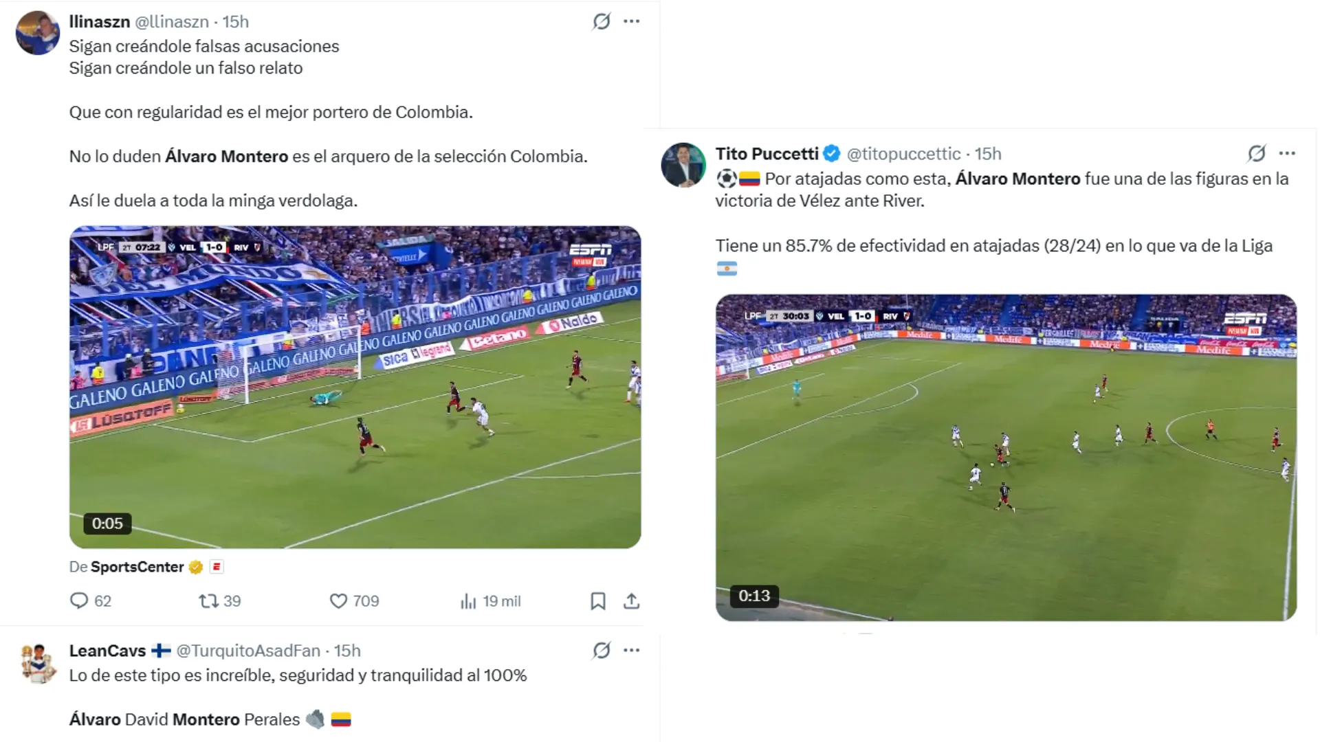 Los comentarios para Álvaro Montero. (Captura de pantalla)