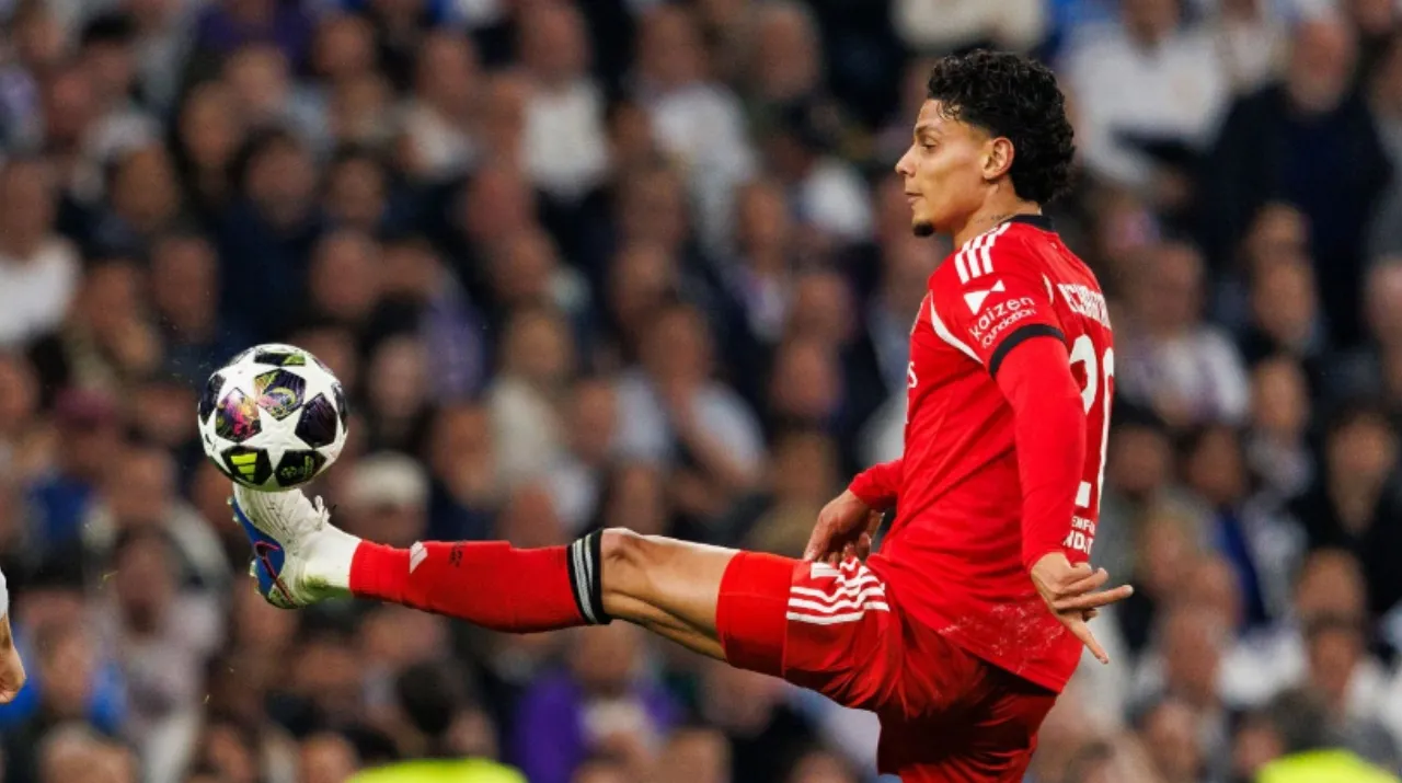 Richard Ríos ante Real Madrid en la Champions League. (Foto: Getty Images)