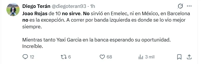Los comentarios de los hinchas contra Joao Rojas