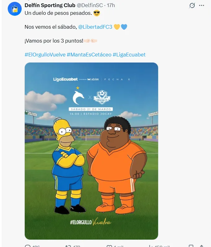 Delfín en redes sociales. (Foto: Captura de pantalla)