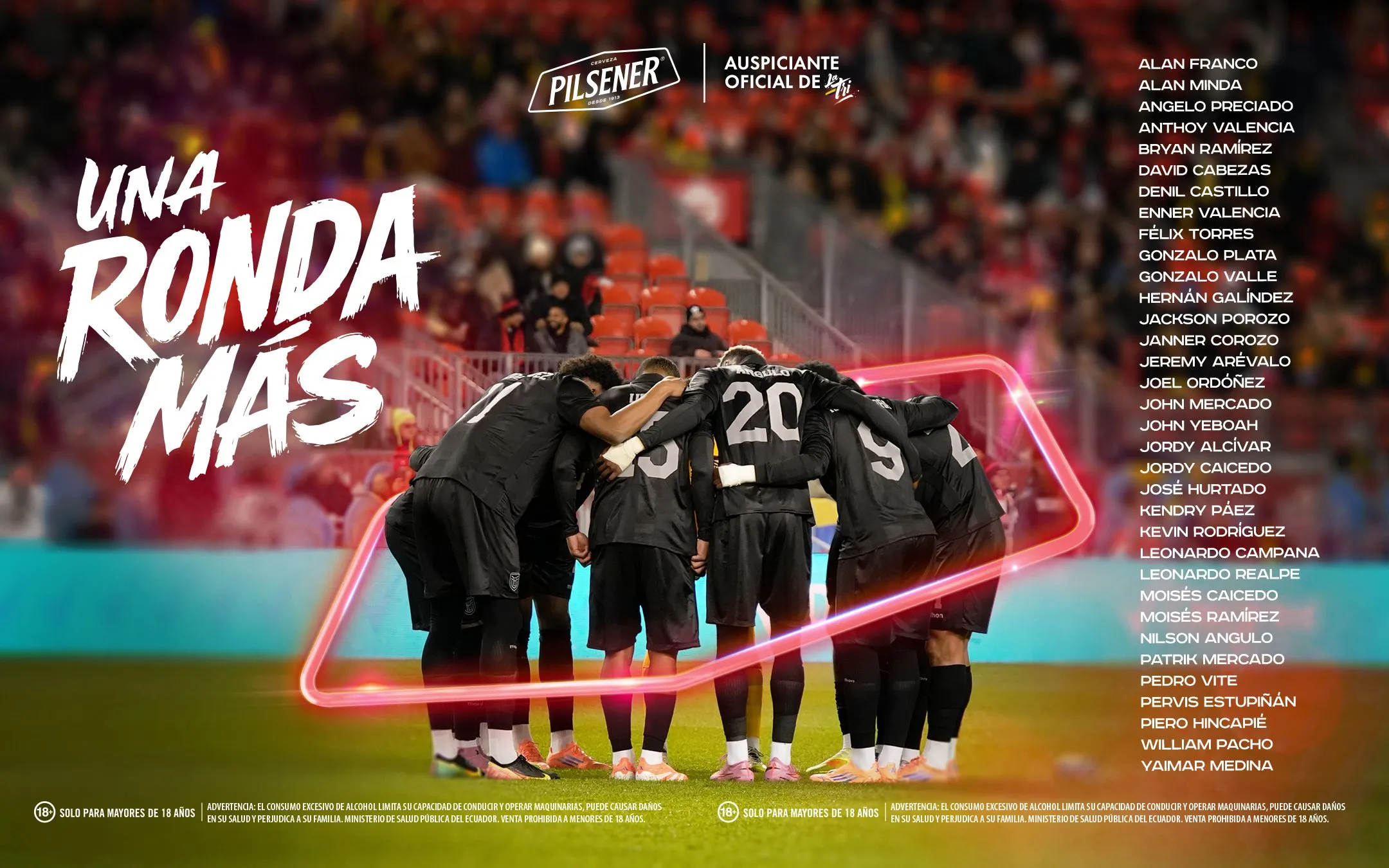 Los 34 convocados de Ecuador al Mundial 2026. (@LaTri)