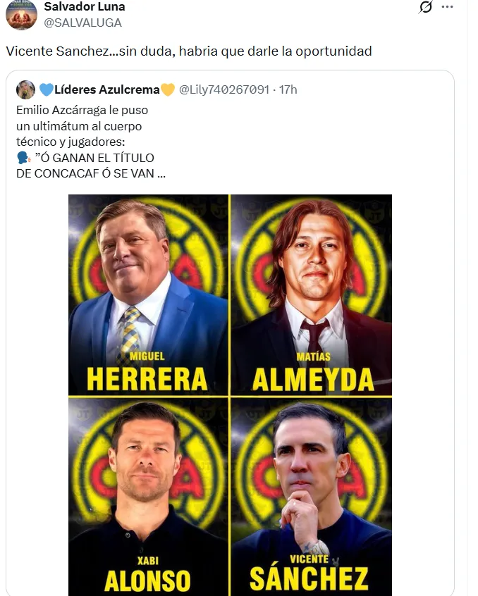 Vicente Sánchez suena para llegar a América. (Captura de pantalla)