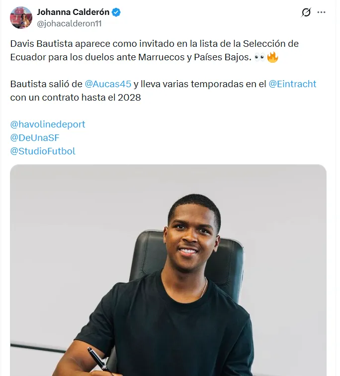 Bautista fue citado a la Selección de Ecuador. (Foto: Captura de pantalla)