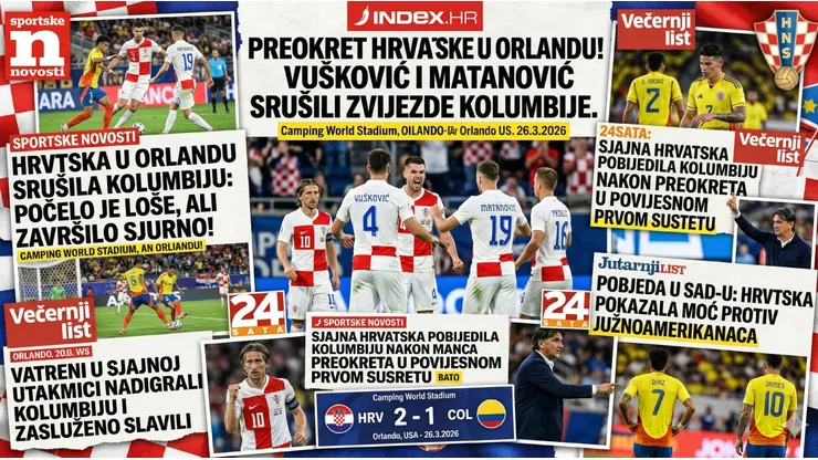 Prensa croata reaccionó a la derrota de la Selección Colombia.