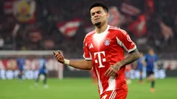 MUNICH, GERMANY - MARCH 18: Luis Diaz of FC Bayern Munich celebrates scoring his team's fourth goal during the UEFA Champions League 2025/26 Round of 16 Second Leg match between FC Bayern München and Atalanta BC at Football Arena Munich on March 18, 2026 in Munich, Germany. (Photo by Alexander Hassenstein/Getty Images)