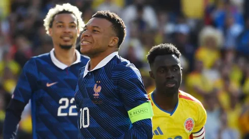Kylian Mbappé en la victoria de Francia ante Colombia.