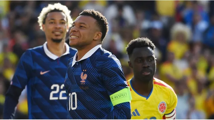 Kylian Mbappé en la victoria de Francia ante Colombia.