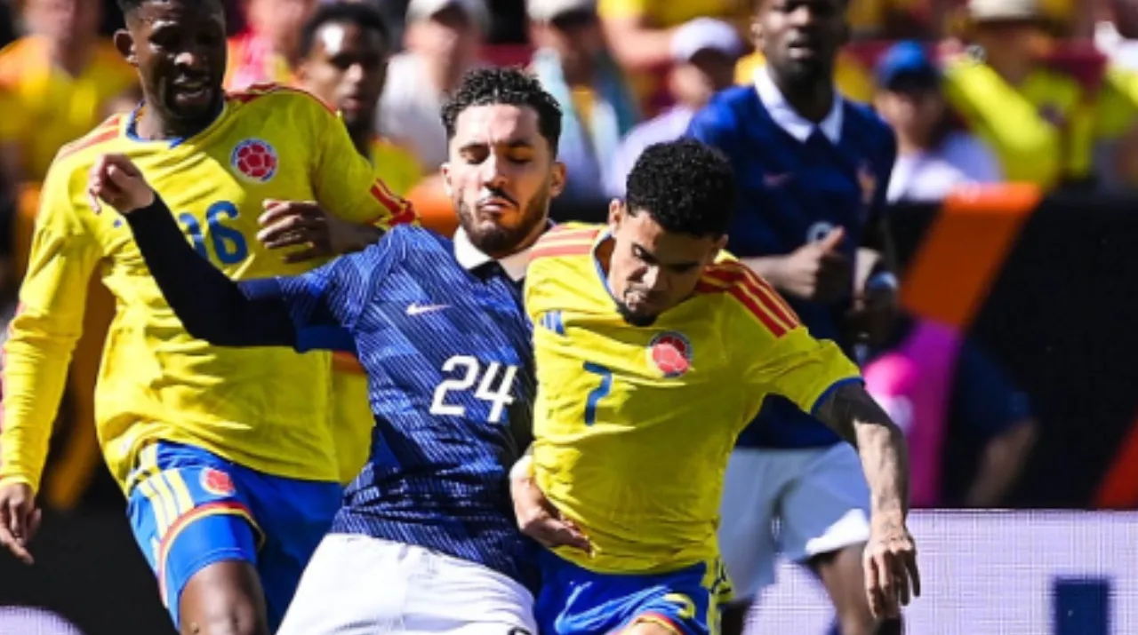 Rayan Cherki y Luis Díaz en Francia vs. Colombia. (Foto: Getty Images)