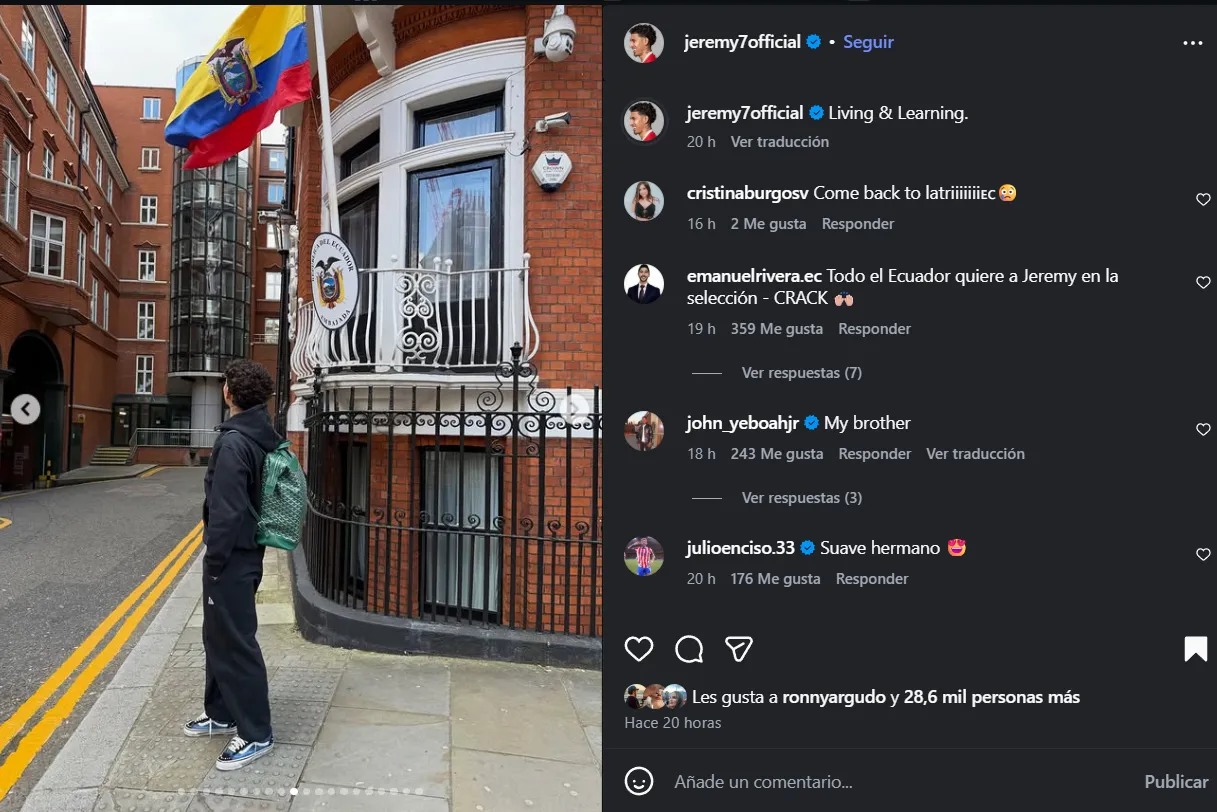 Viral post de Jeremy Sarmiento.