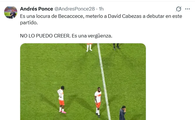 Los comentarios de los hinchas contra Beccacece. (Captura de pantalla)