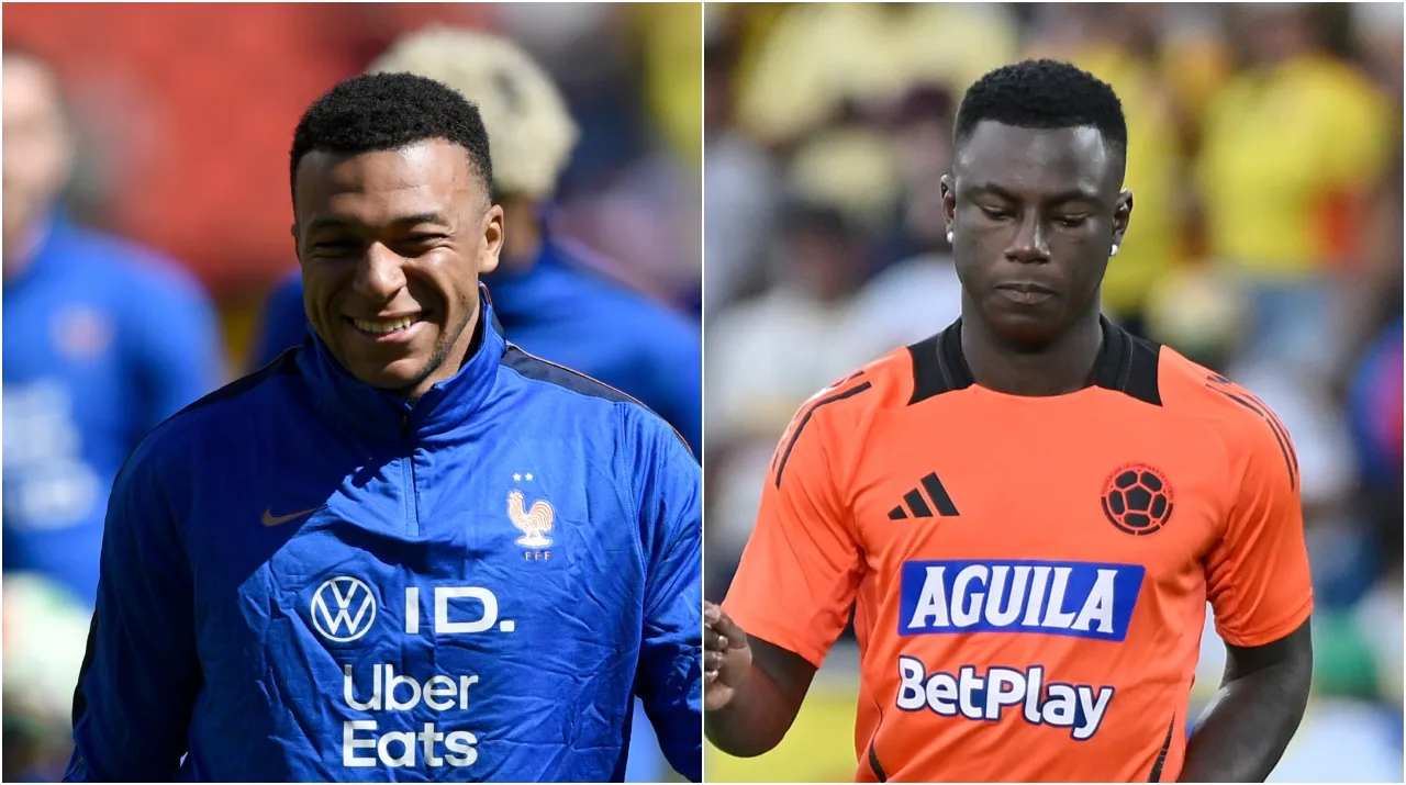 Kylian Mbappé y Marino Hinestroza con Francia y Colombia, respectivamente