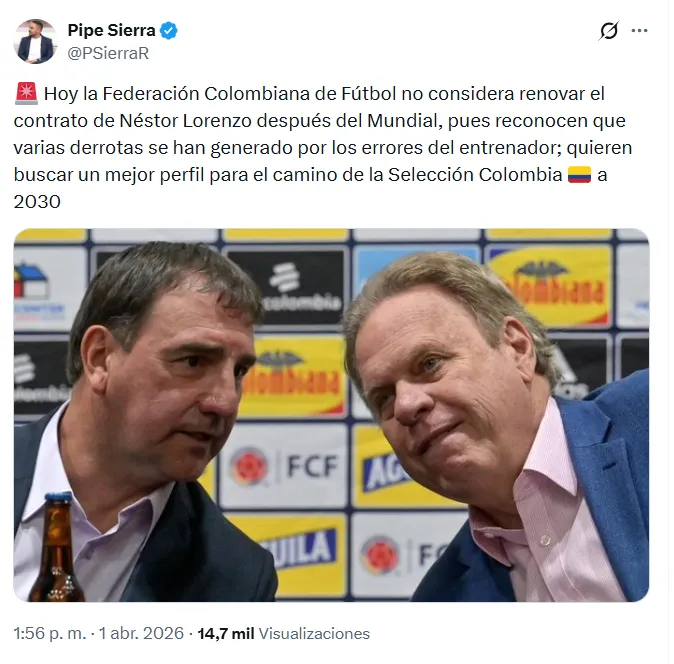 No renovarían a Lorenzo para el Mundial 2030. (Captura de pantalla)