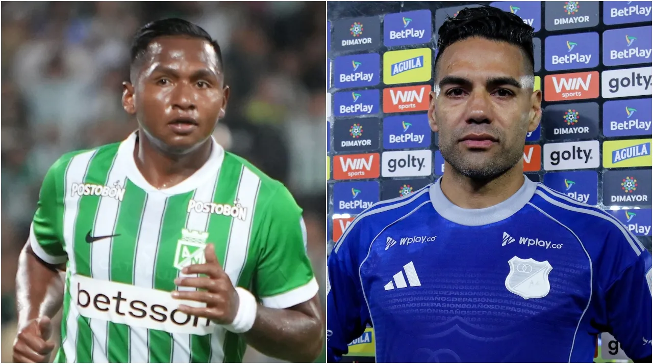 Alfredo Morelos y Radamel Falcao en la Liga Colombiana. (Foto: Vizzor Image)