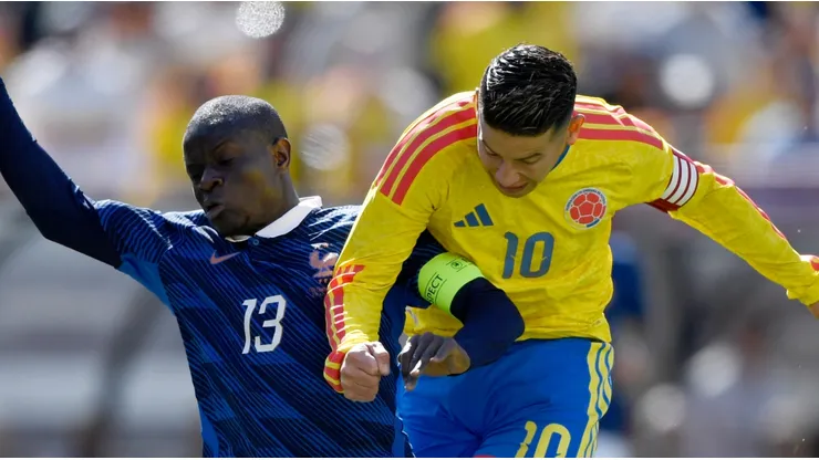 N'golo Kanté y James Rodríguez en Francia vs. Colombia.