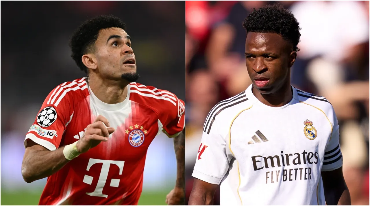 Luis Díaz y Vinicius Jr. se enfrentan en la Champions League. (Foto: Getty Images)