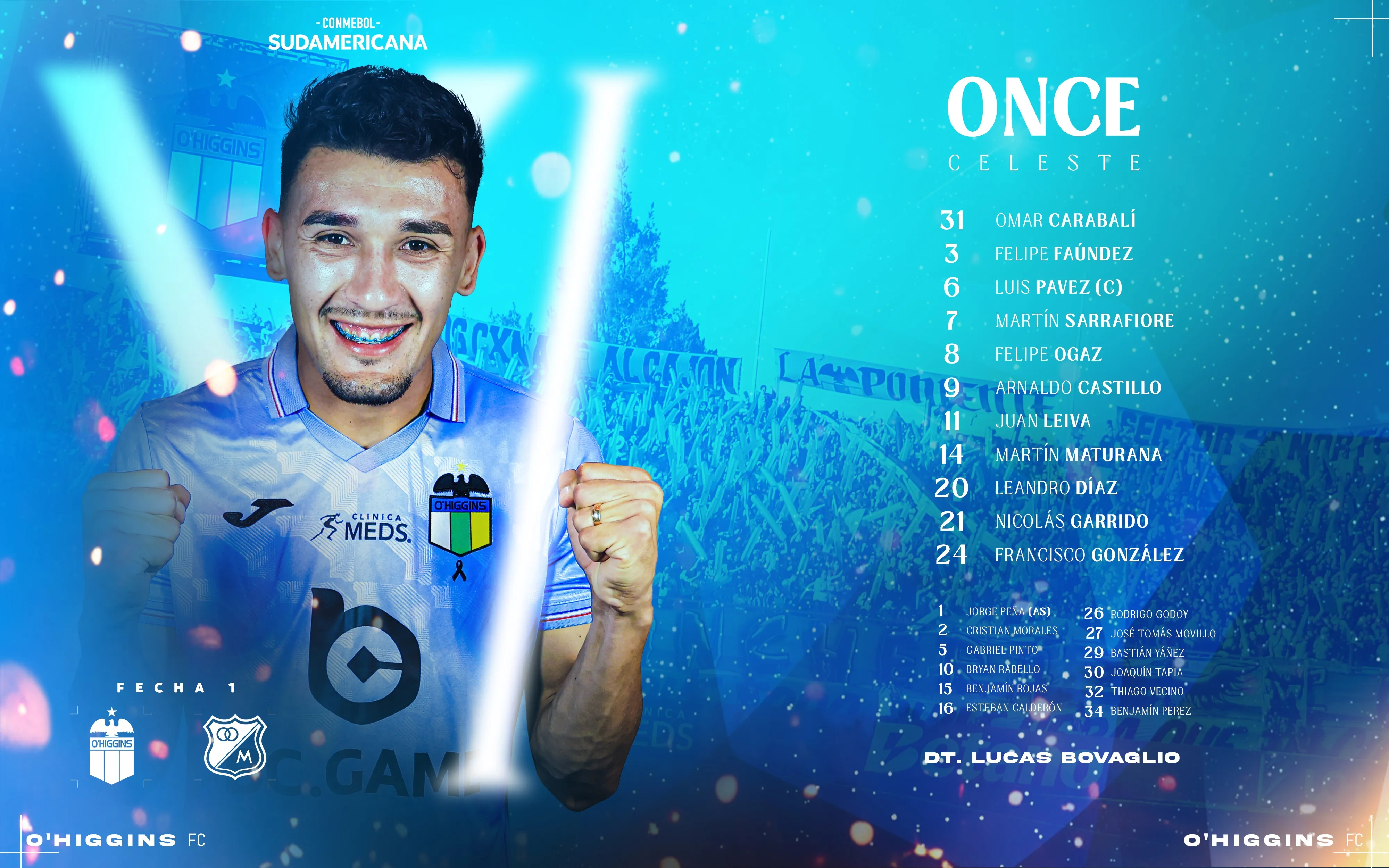 Formación de O'Higgins vs. Millonarios