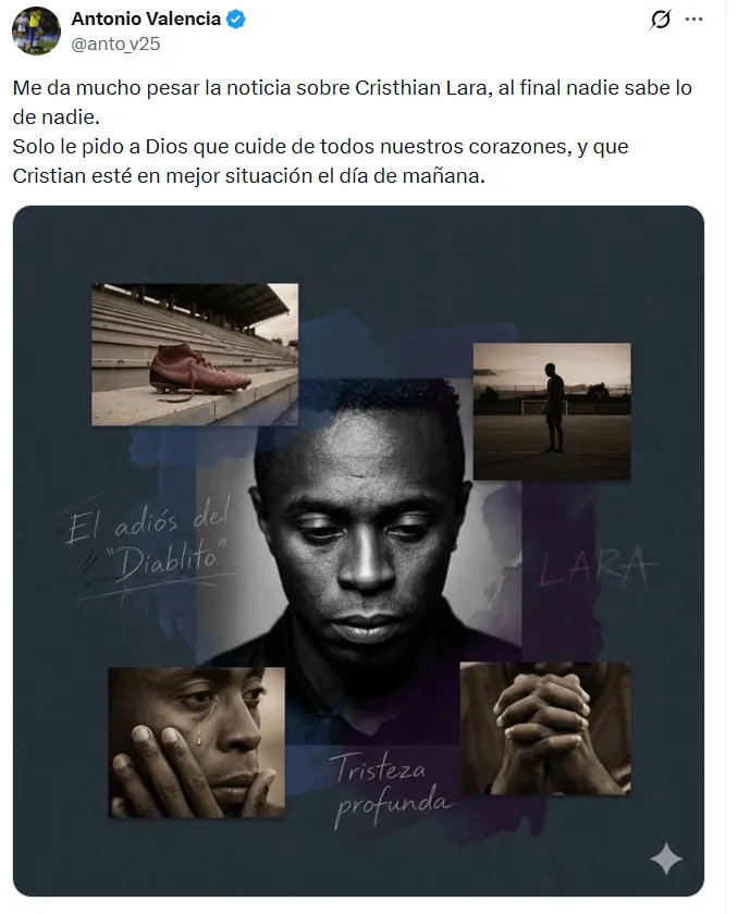 El comentario de Antonio Valencia sobre Christian Lara. (Captura de pantalla)