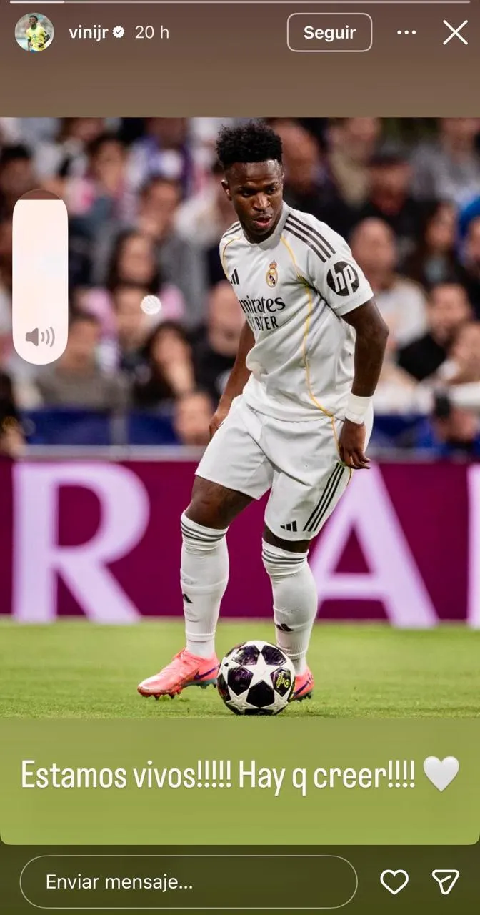 Post de Vinicius tras la derrota ante el Bayern