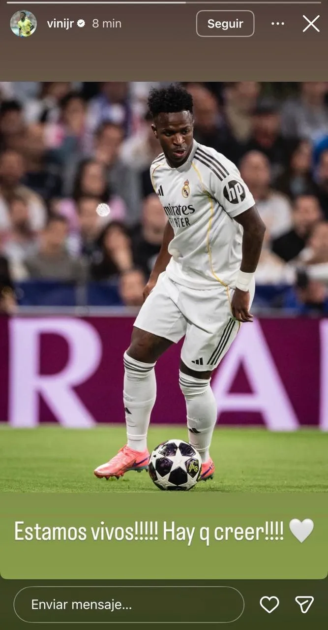 Post de Vinicius tras la derrota ante Bayern Múnich
