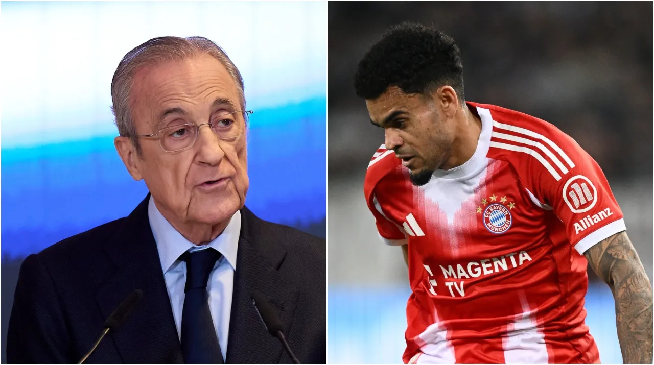 Florentino Pérez, presidente del Real Madrid, y Luis Díaz. (Foto: Getty Images)