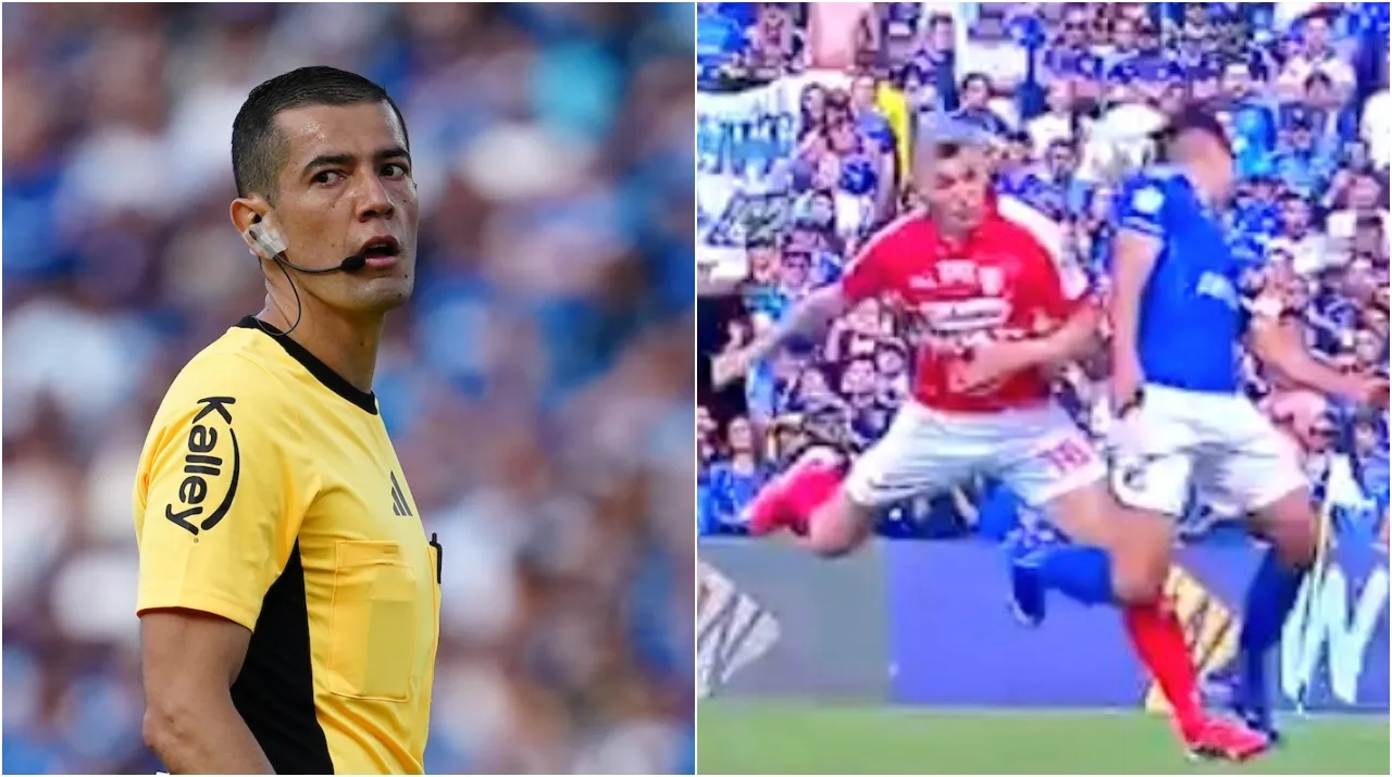 Andrés Rojas y el penal de Torres a Falcao que no pitó. (Foto: Vizzor Image y X)