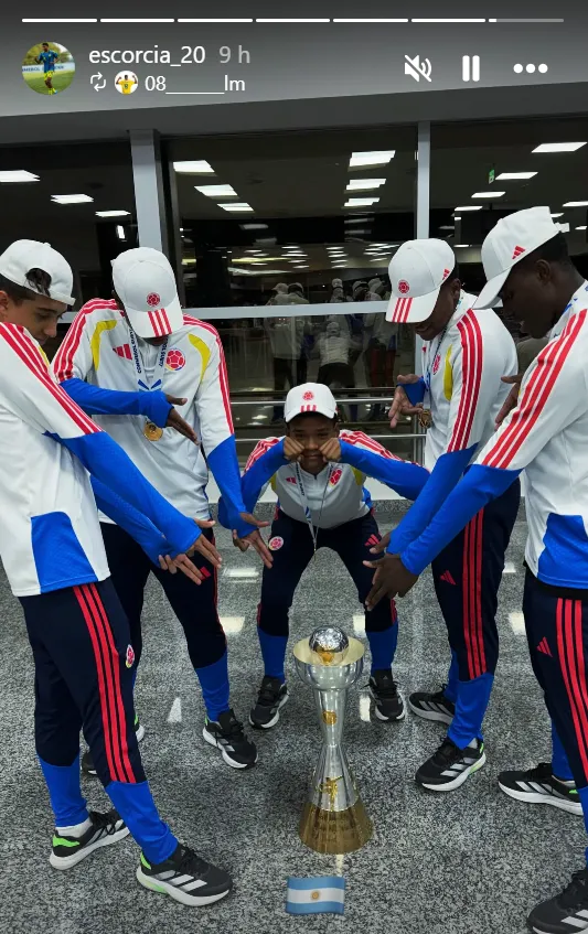 La respuesta de los jugadores de Colombia a Argentina. (Foto: Captura de pantalla)