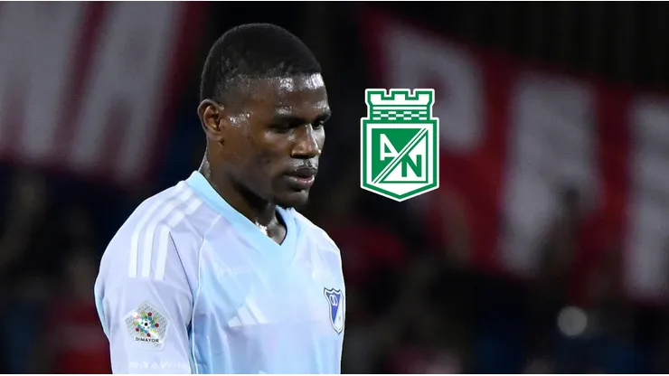 Julián Angulo y el escudo de Atlético Nacional.