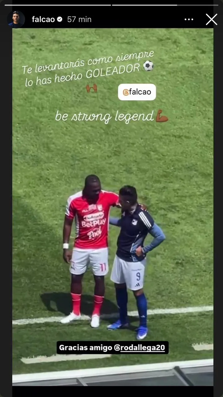 Falcao le responde a Rodallega. (Foto: Instagram / @falcao)