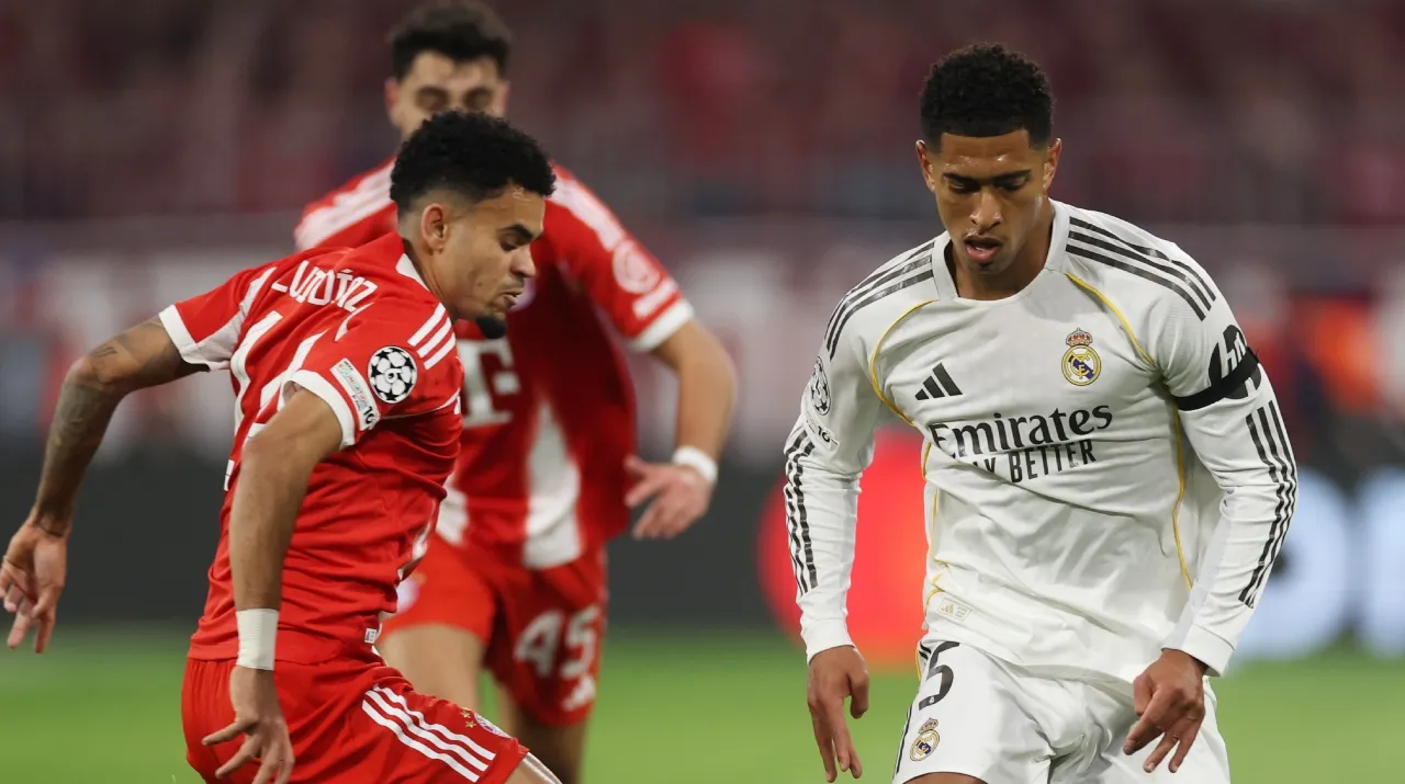 Luis Díaz y Jude Bellingham en la Champions League. (Foto: Getty Images)