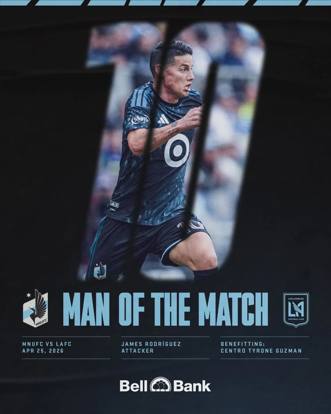 Premio para James. (Foto: X / @MNUFC)